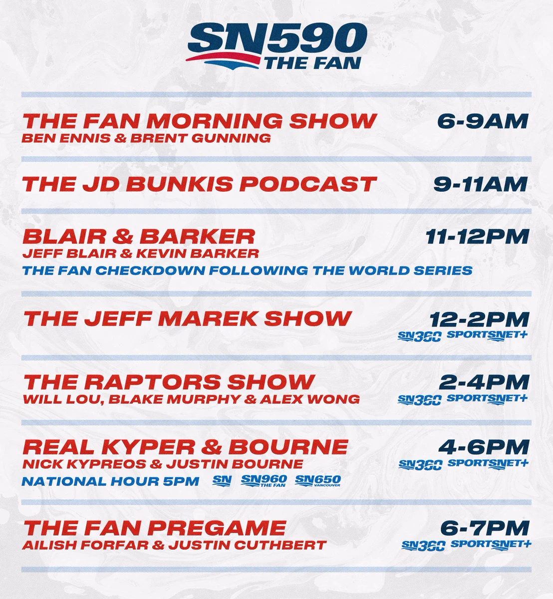 More Fan 590 Lineup Changes