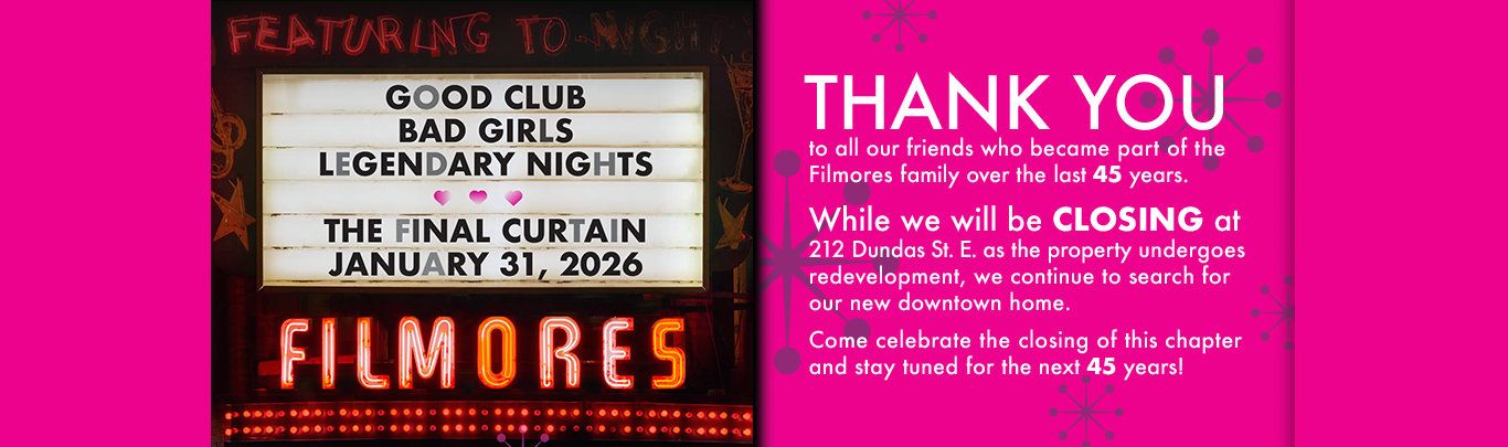 Filmores Closing January 31, 2026