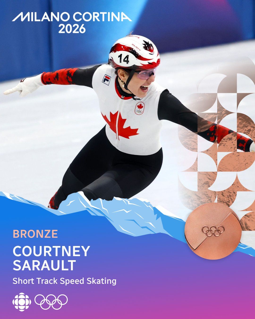 Courtney Sarault Skates to Olympic Short Track Bronze in Women's 500 metres 🥉