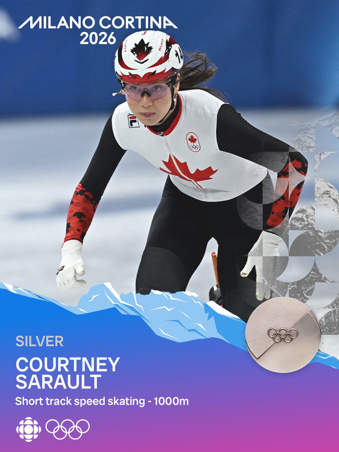 Courtney Sarault Wins Silver in Women's 1,000m Short Track Speed Skating 🥈