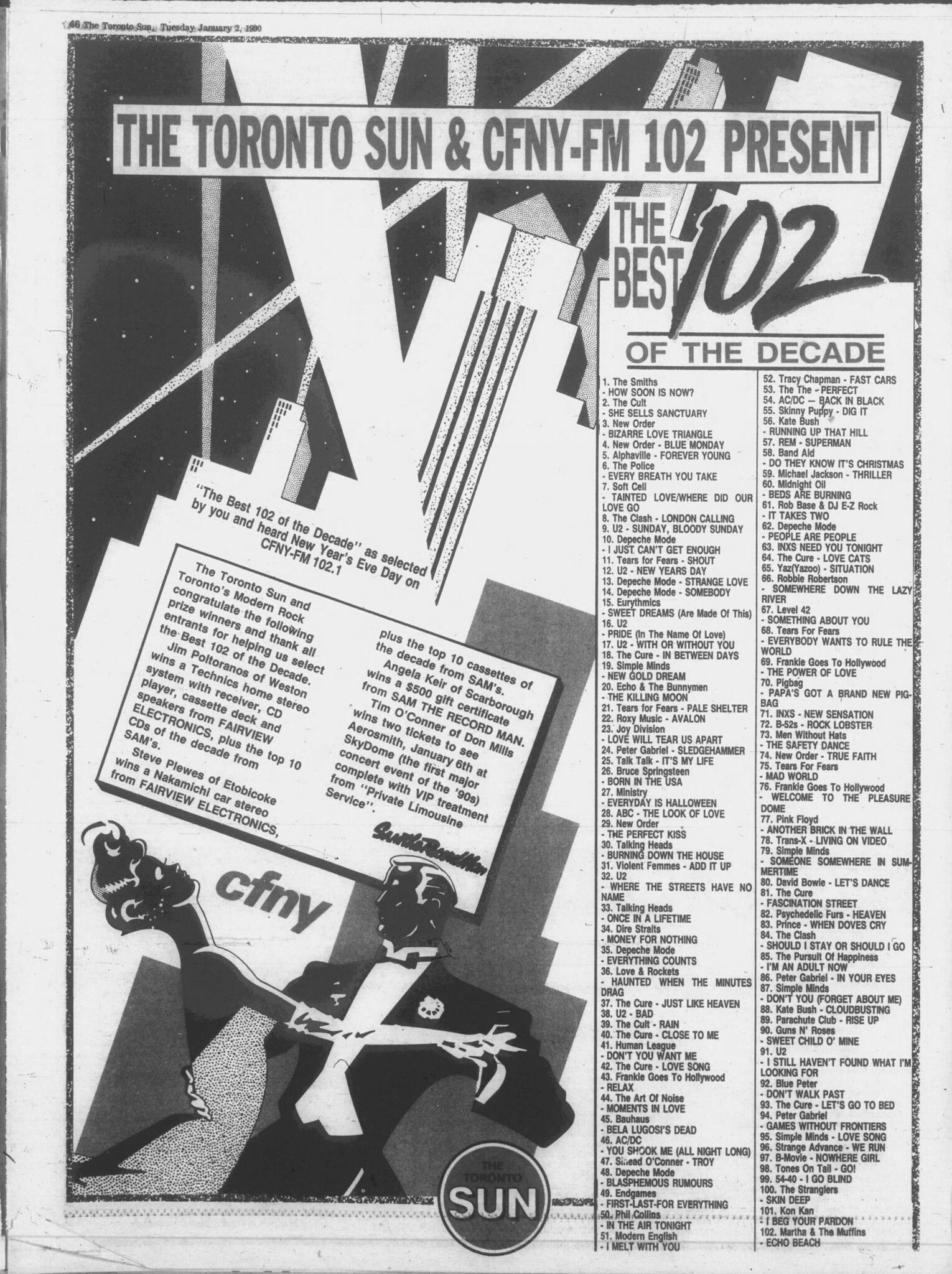 The Toronto Sun and CFNY-FM 102 Present The Best 102 of the Decade