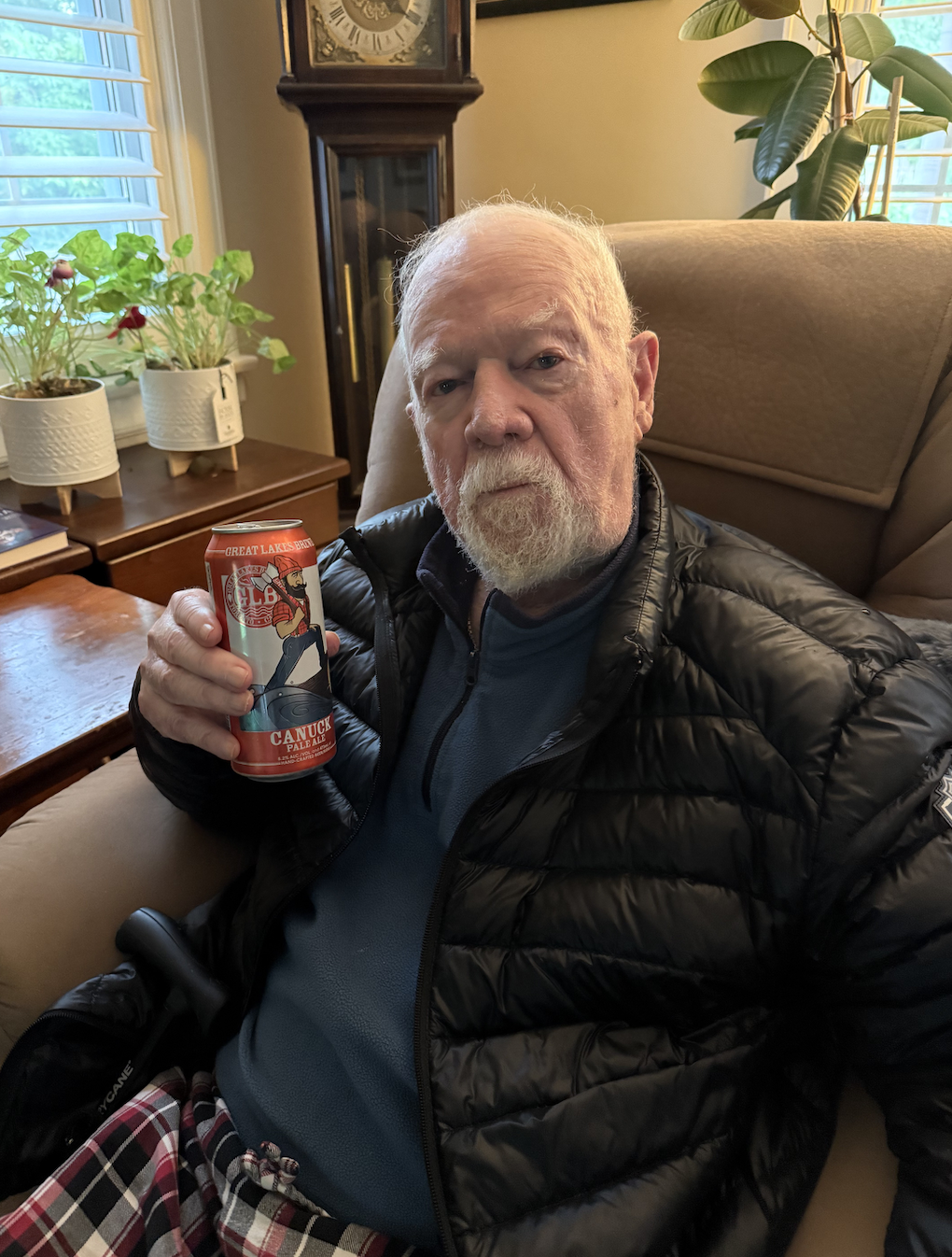 Don Cherry Enjoying Fresh Canuck Pale Ale from Great Lakes Brewery